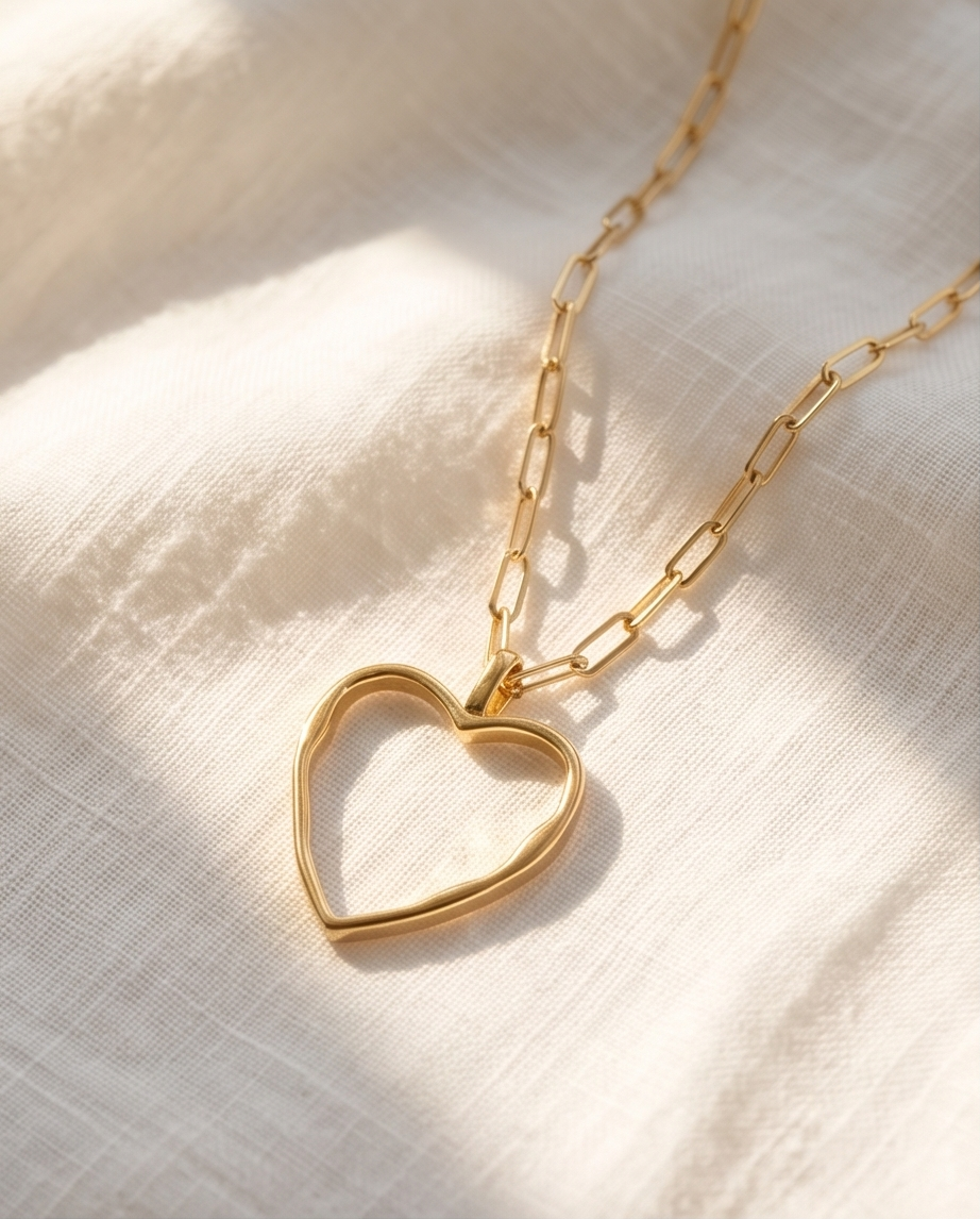The Bare Heart Necklace | 14k Gold Filled Paperclip Chain Necklace
