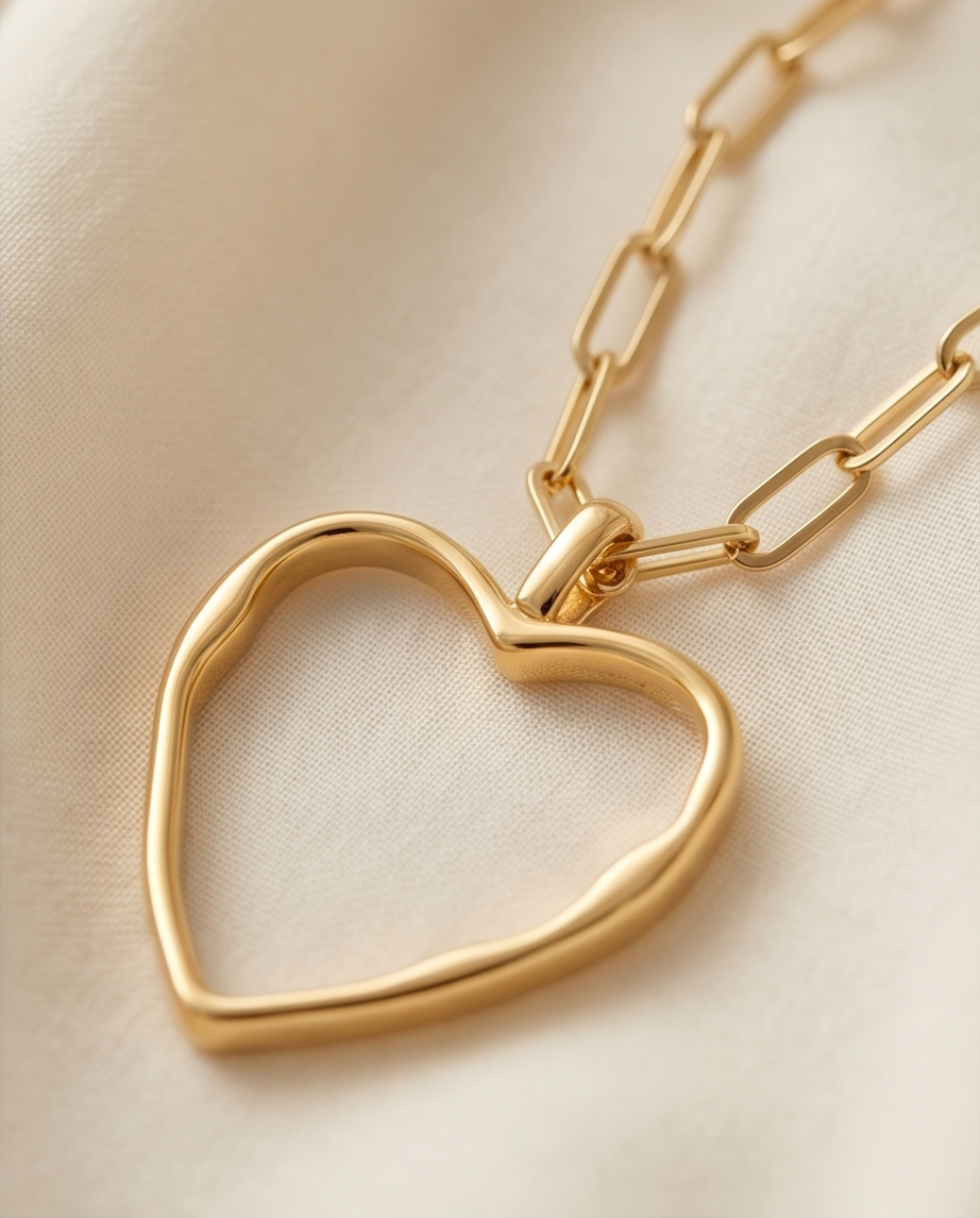 The Bare Heart Necklace | 14k Gold Filled Paperclip Chain Necklace