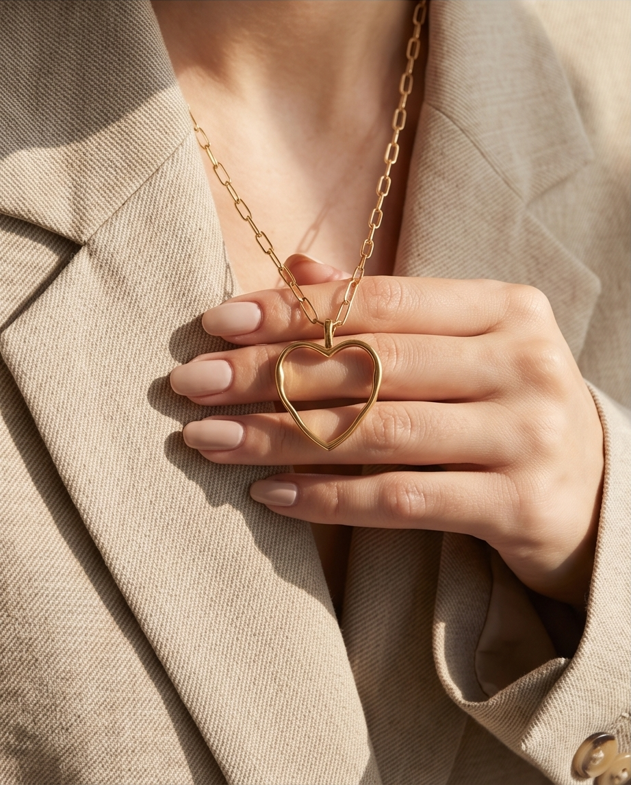 The Bare Heart Necklace | 14k Gold Filled Paperclip Chain Necklace