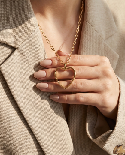 The Bare Heart Necklace | 14k Gold Filled Paperclip Chain Necklace