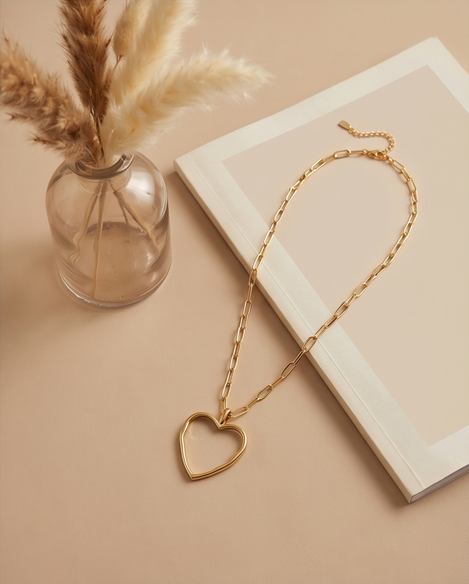 The Bare Heart Necklace | 14k Gold Filled Paperclip Chain Necklace