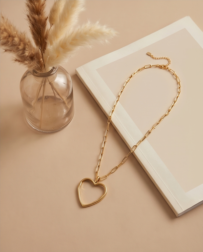 The Bare Heart Necklace | 14k Gold Filled Paperclip Chain Necklace