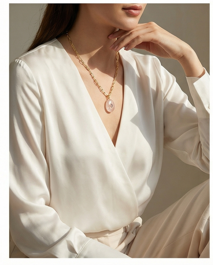 The Aura Talisman Necklace | Paperclip Chain + Natural Stone Pendant