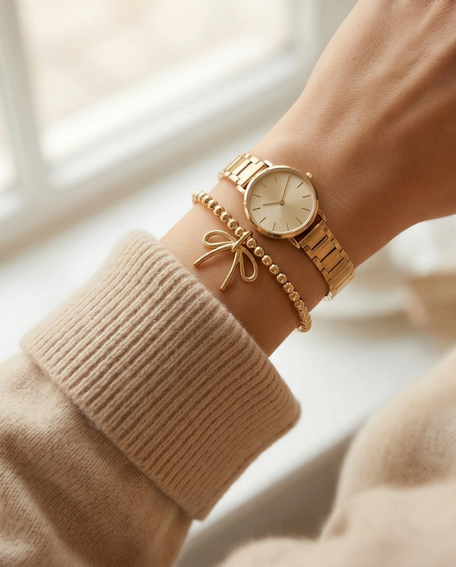 The Tied Up Bracelet | 4mm 14k Gold Filled Beaded Stretch Bracelet