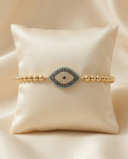 The Dainty Guardian Bracelet | 4mm 14k Gold Filled Beaded Stretch Bracelet