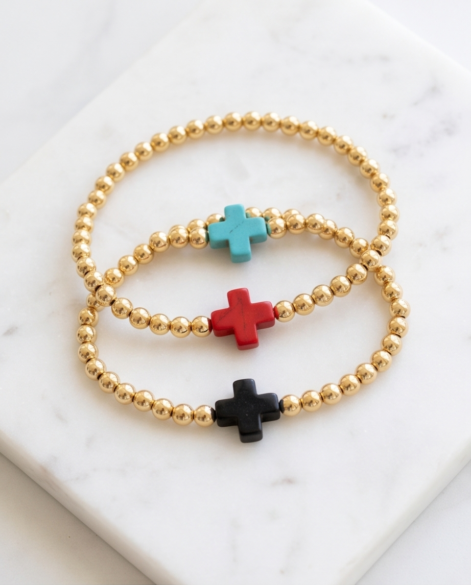The Cross Bracelet | Gold Filled | 4mm