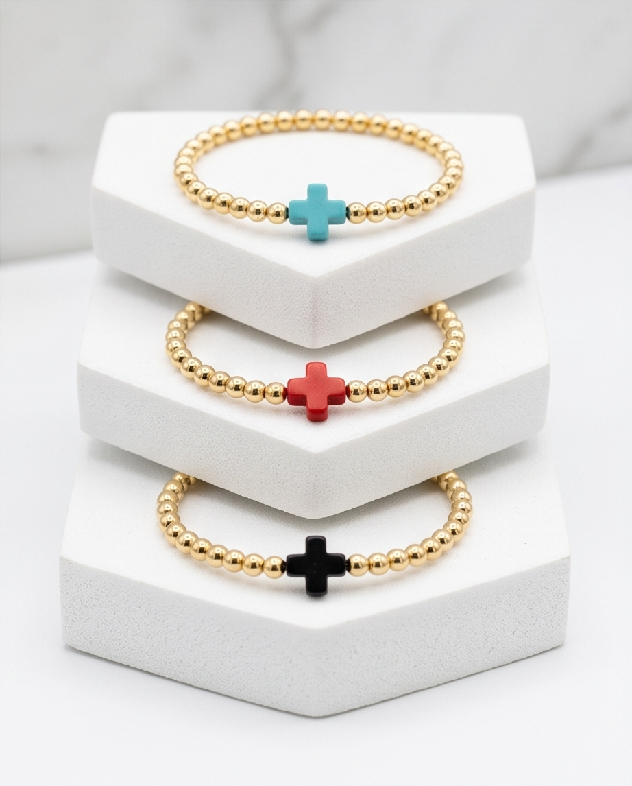 The Cross Bracelet | Gold Filled | 4mm