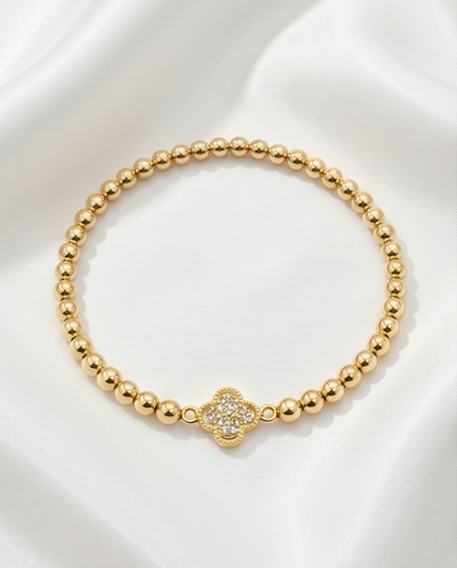 The Van Clover Bracelet | 4mm Stretch | 14k Gold Filled