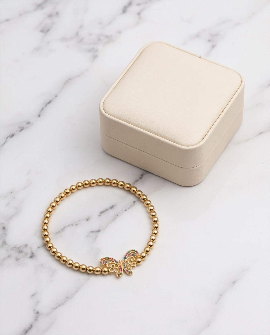 The Butterfly Stretch Bracelet | 14k Gold Plated