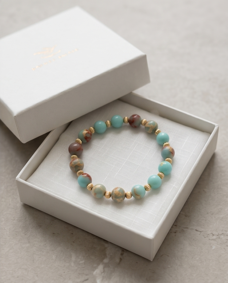 The Solace Bracelet | Jasper + Gold Filled | 8mm