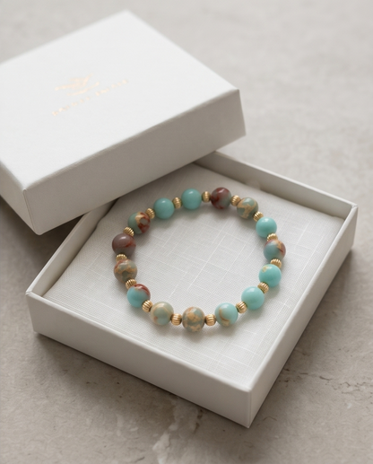 The Solace Bracelet | Jasper + Gold Filled | 8mm