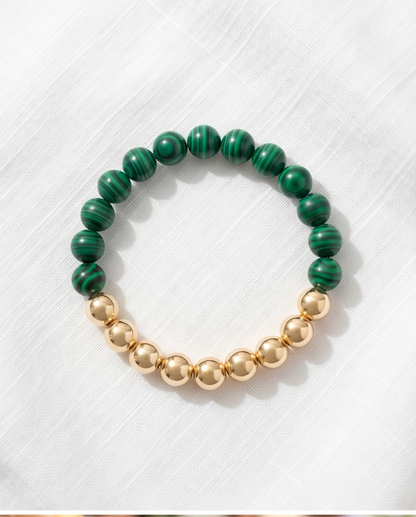 The Grounded Bracelet | Malachite + Gold Filled | 8mm