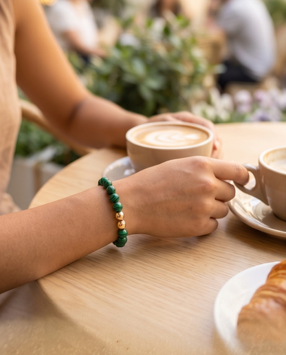 The Grounded Bracelet | Malachite + Gold Filled | 8mm