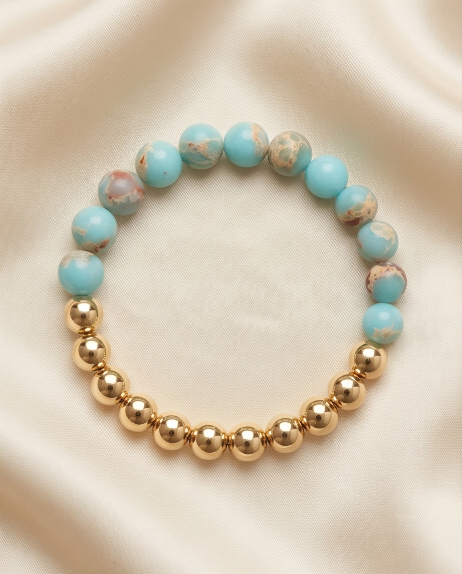 The Steady Bracelet | Jasper + Gold Filled | 8mm