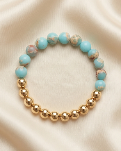 The Steady Bracelet | Jasper + Gold Filled | 8mm
