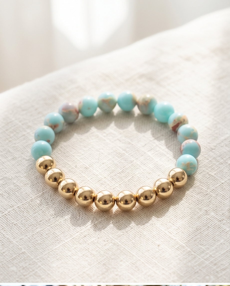 The Steady Bracelet | Jasper + Gold Filled | 8mm