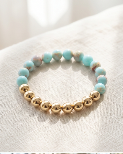 The Steady Bracelet | Jasper + Gold Filled | 8mm